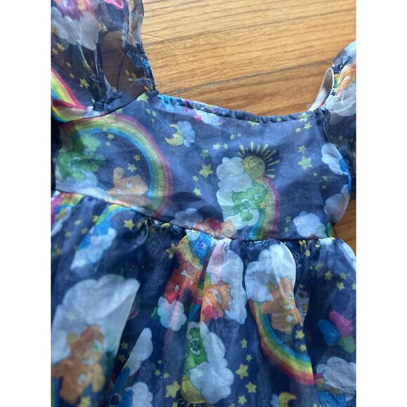Care Bears Dress Size 6/7 with Blue Lines and Balloon Sleeves - Picture 2 of 9